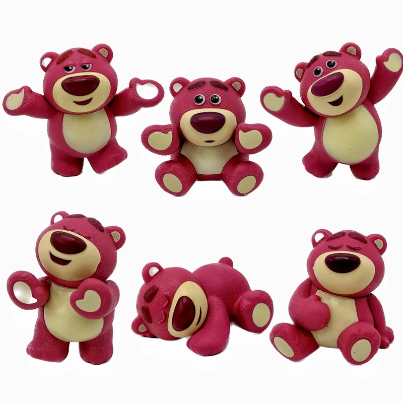 6 pièces/lot Toy Story3 Lotso fraise ours figurine jouets statue collection modèle décoration de la maison enfants cadeau