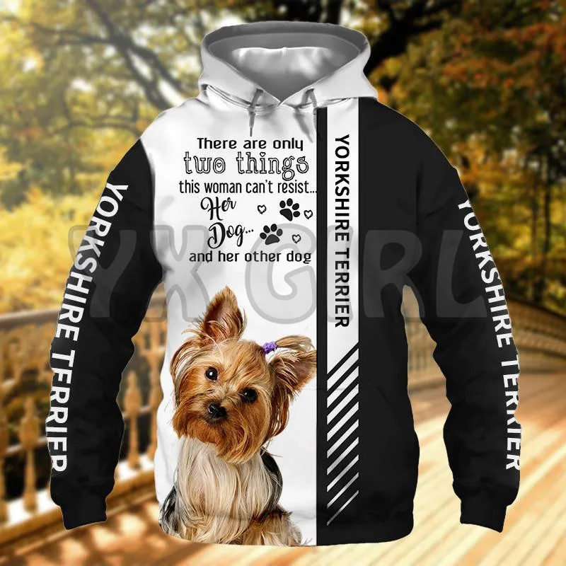 

This Woman Can't Resist Her Yorkshire Terrier 3D Printed Hoodies Unisex Pullovers Funny Dog Hoodie Casual Street Tracksuit