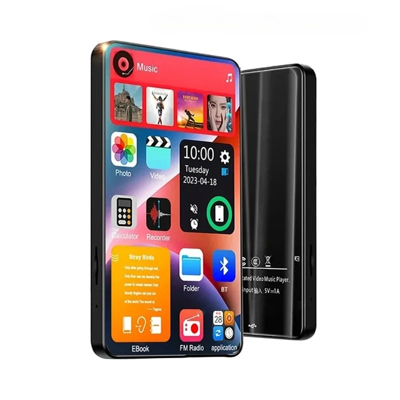 X20 4 Inch MP3 Player Full Touch Screen Player Portable Music Player MP4 Player Bluetooth Lossless Walkman HiFi Mp5 Music Player