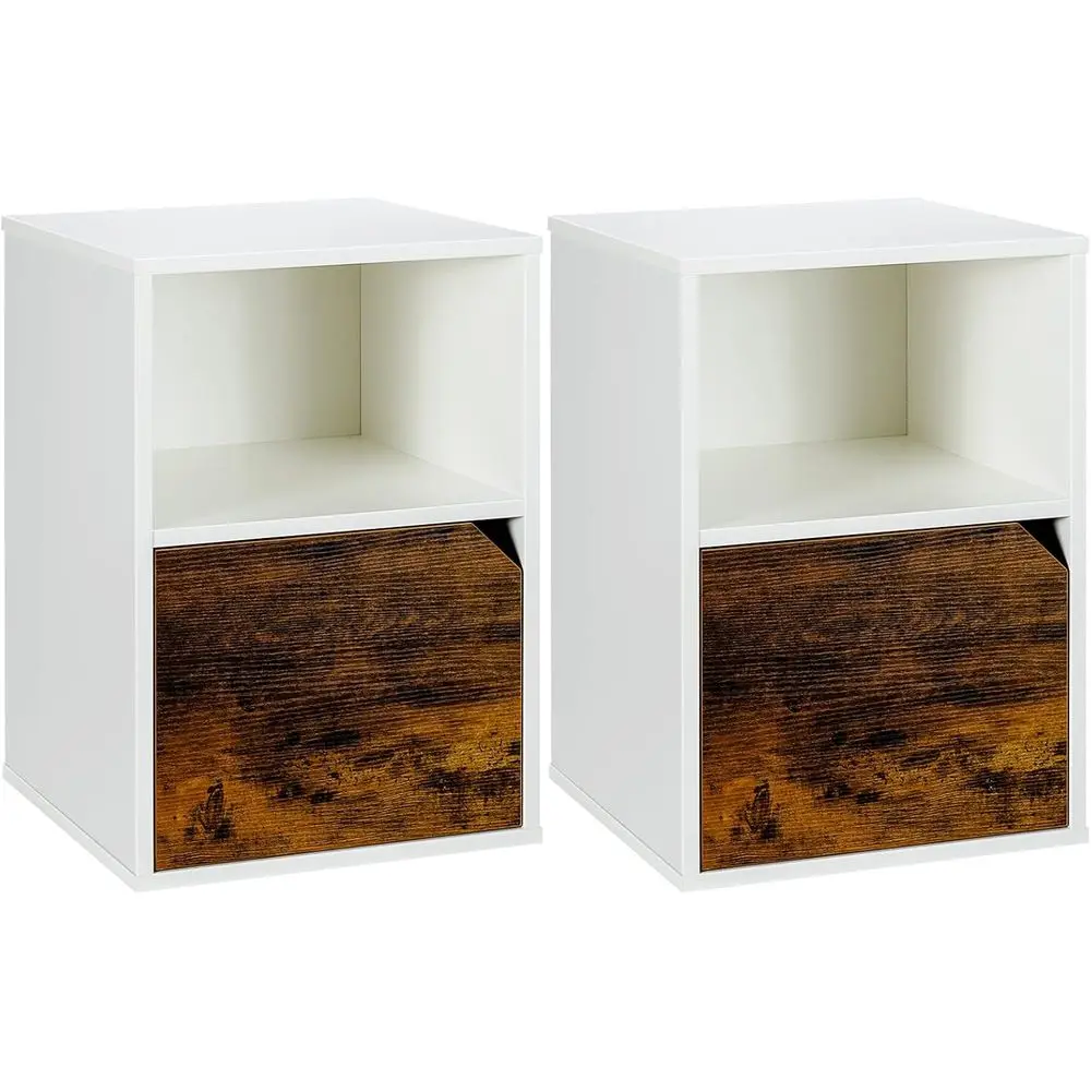 

Современный комплект из 2-х прикроватных тумбочек с полками для хранения для гостиной, белый цвет