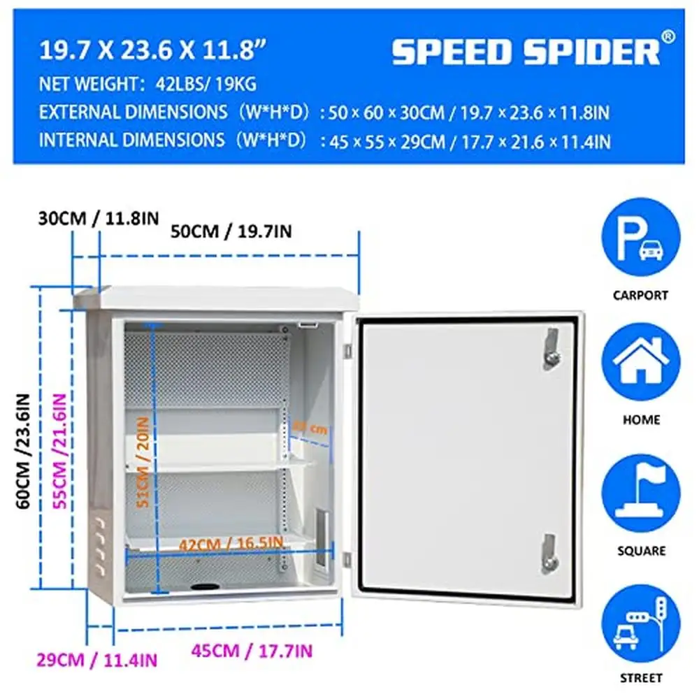 Universal Waterproof Electrical Enclosure Box 19.7x23.6x11.8