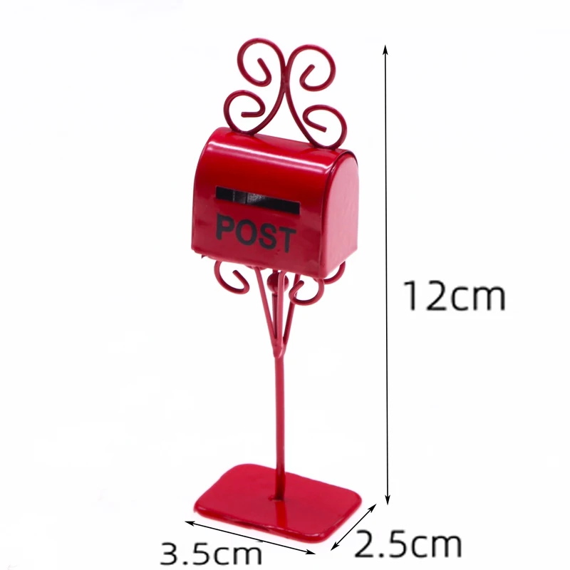 มินิจําลองเหล็กกล่องจดหมายตุ๊กตา House ยุโรปสไตล์ Miniature Garden House โพสต์เฟอร์นิเจอร์อุปกรณ์เสริมเด็กเล่นของเล่น