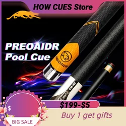 PREOAIDR 3142 Pool Cue Carbon Maple Shaft Black Technology Stick 12.5/11.8/10.8mm Rainbow Tip PREDATOR Uniloc Joint Cue Billiard