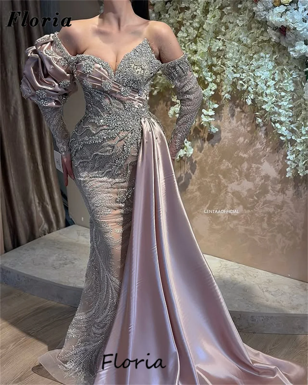 

Glamorous Off Shoulder Prom Dresses With Slit Train 2025 Beading Mermaid Wedding Party Gowns Customized Birthday Evening Dress