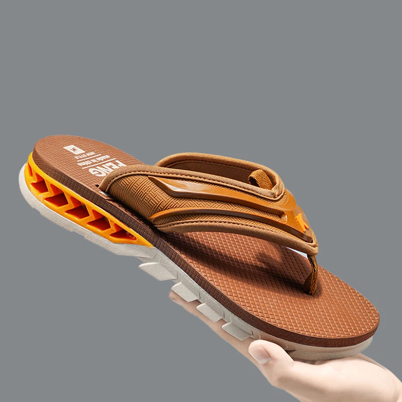 

Men's Slippers Quick Dry Pu Leather Fashion Breathable Flip Flops Man Beach Footwear Outdoor Slippers Summer Men's Sandals Mules