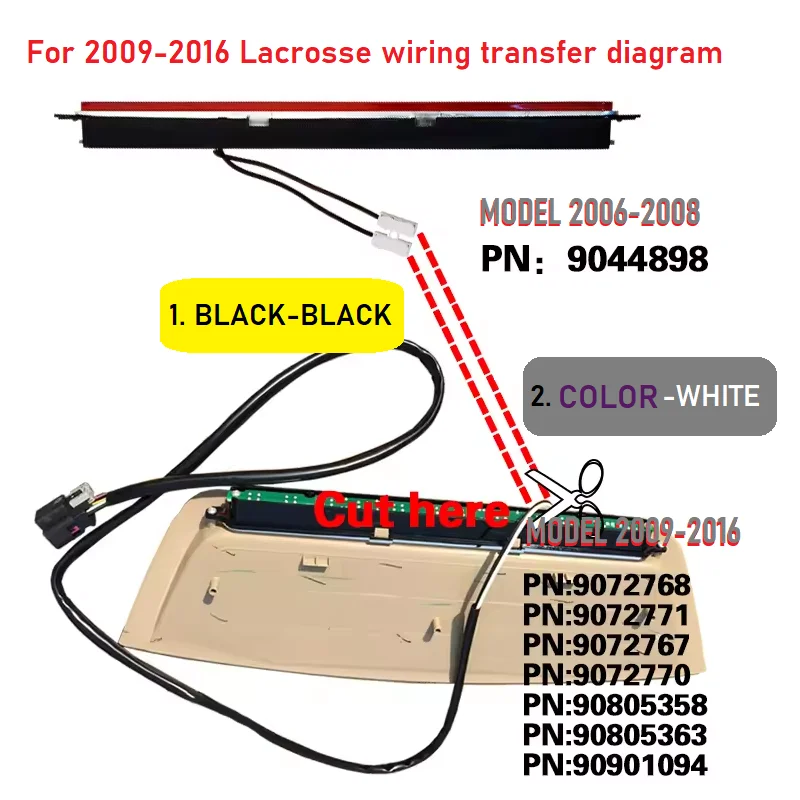 Hoge remlichten Kofferbakvoorruit Remlichten Extra remlichten Montage voor GM Buick 06-16 Lacrosse 9044898 5486872