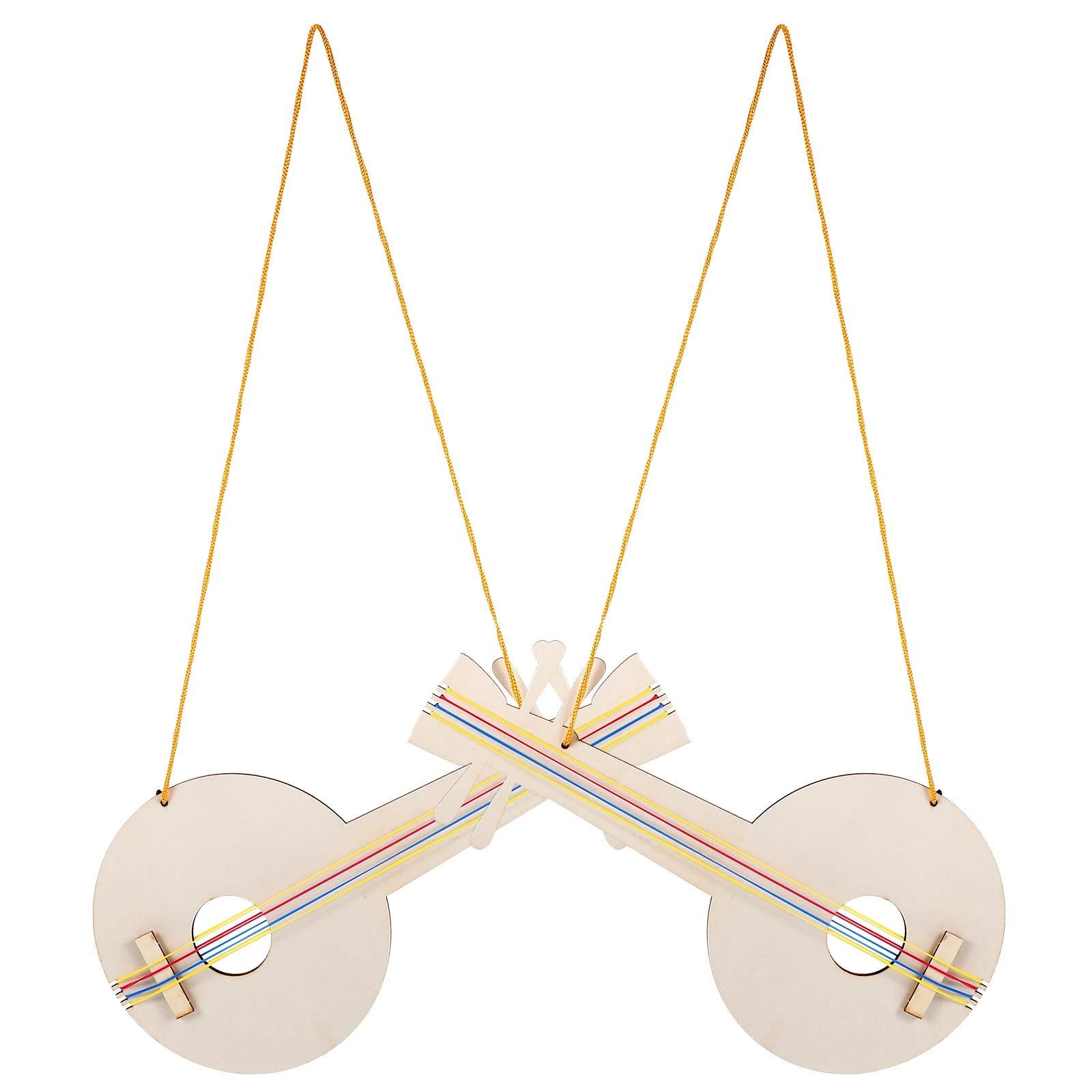 

2 Pcs Wooden Guitar Kids Diy Toys Crafts Painting for Graffiti Decor Unfinished Guitars