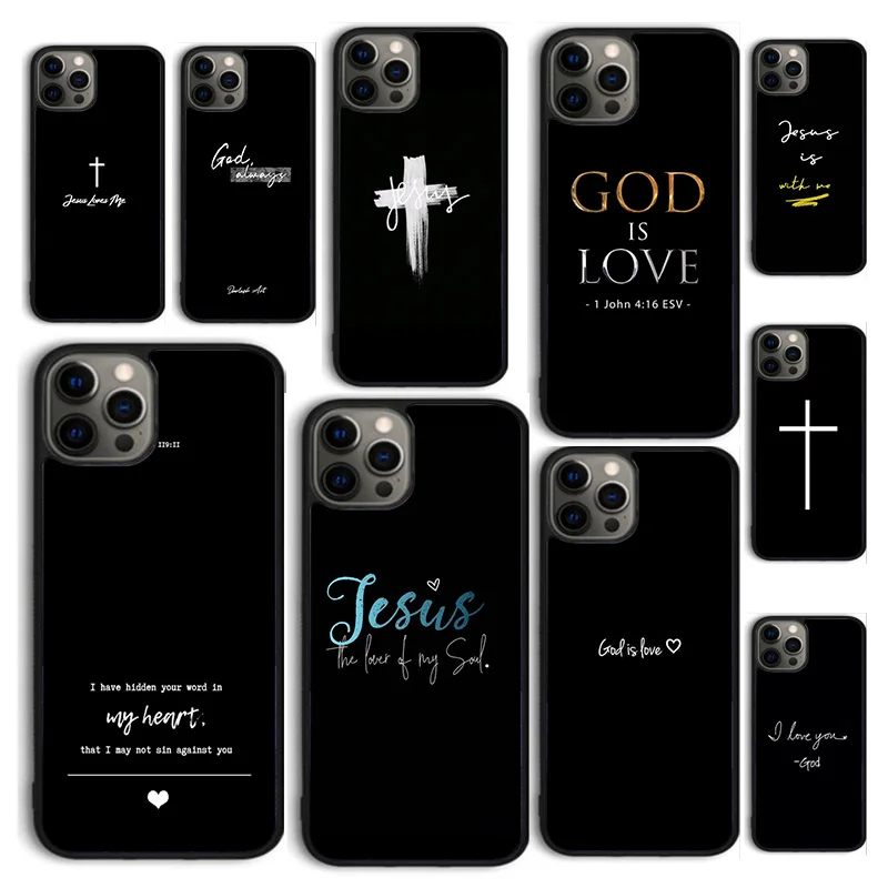 Autumu Christian Jesus Gods Love Phone Case Cover for iPhone 16 15 12 mini 11 13 14 Pro Max SE 2020 Apple 6S 7 8 Plus Coque