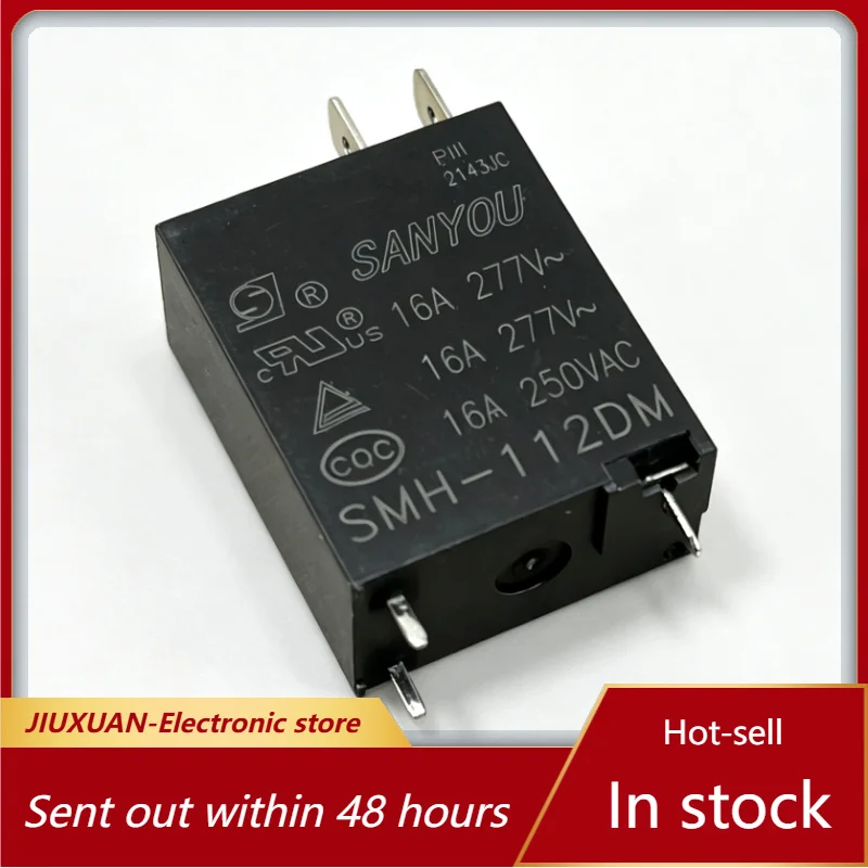 12VDC Coil 4 Pin Normally Open PCB Relay SMH-112DM 16A 277VAC High Current Home Appliance Control Relay