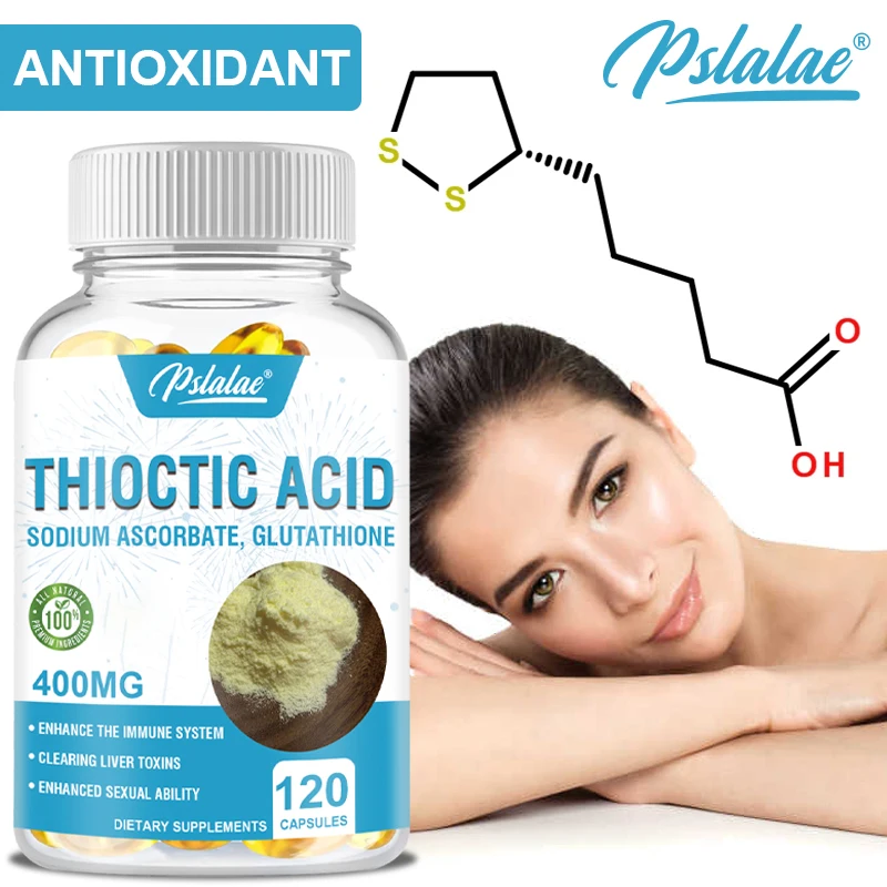

Lipoic Acid Capsules - Liver Cleansing, Metabolism and Cellular Energy, Anti Aging - Non Gmo, Gluten Free