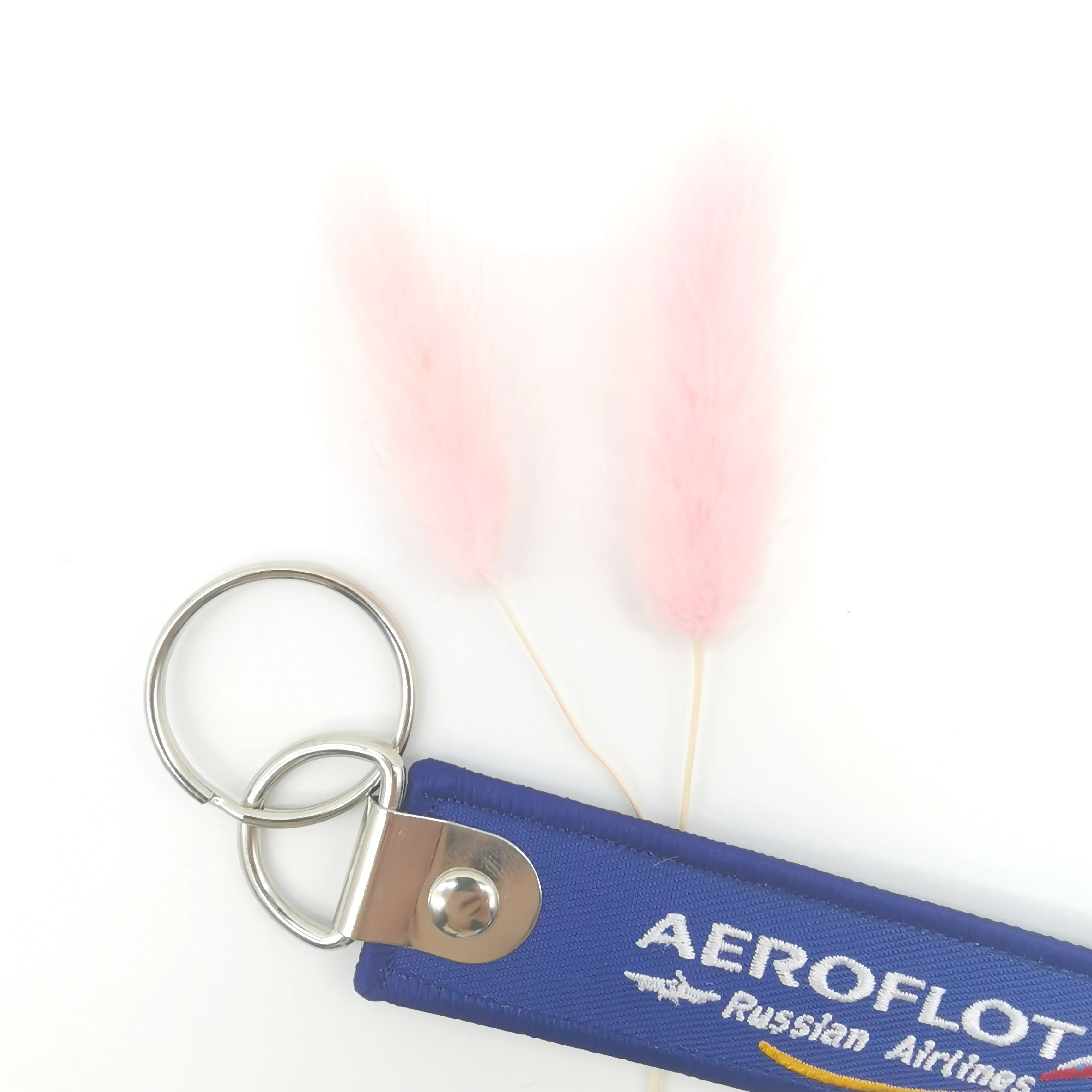 1 PC AEROFLOT Aviation Trinkets Embroidered Keychains Metal Keyring Motorcycle Key Accessories Flight Crew Pilot Aviation Tags