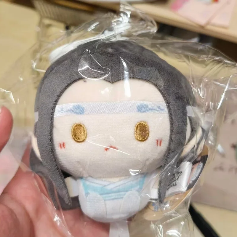 8cm Genuine Mo Dao Zu Shi Anime Figures Lan Wangji Wei Wuxian Kawaii Peripheral Doll Bag Plush Pendant Keychain Decor Toys Gift