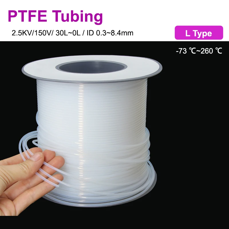 PTFE Tube ID 0.3~8.4mm F46 Heat Protector Transmit Capillary Insulated Hose Rigid Pipe Temperature Corrosion Resistance