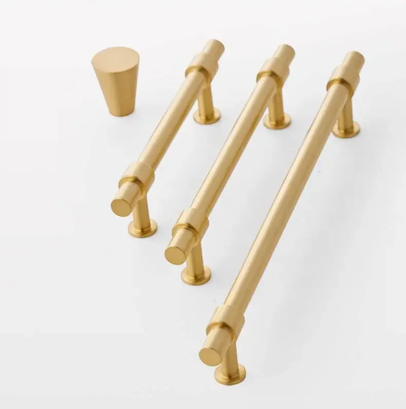 Maniglie per mobili in ottone massiccio da 2 "-9" Barra a T Luce di lusso Moda Oro Armadio Comò Armadio Cassetto dell'armadio Tira Manopola della porta