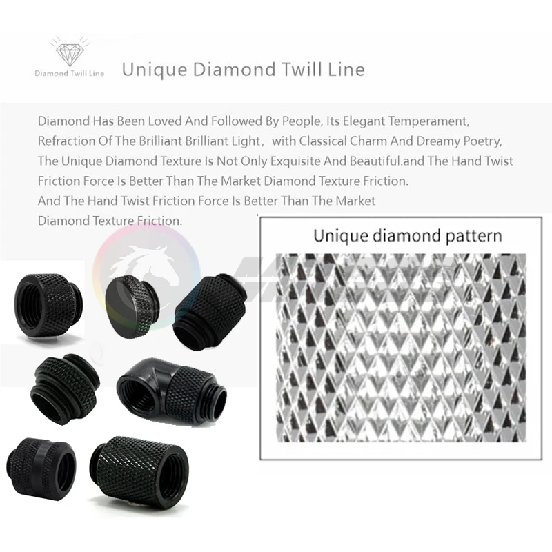 Computer Water Cooling Hard Pipe Fitting Kit, AIO Pack For 10*14mm Tube Watercooling Building, Black / Silver