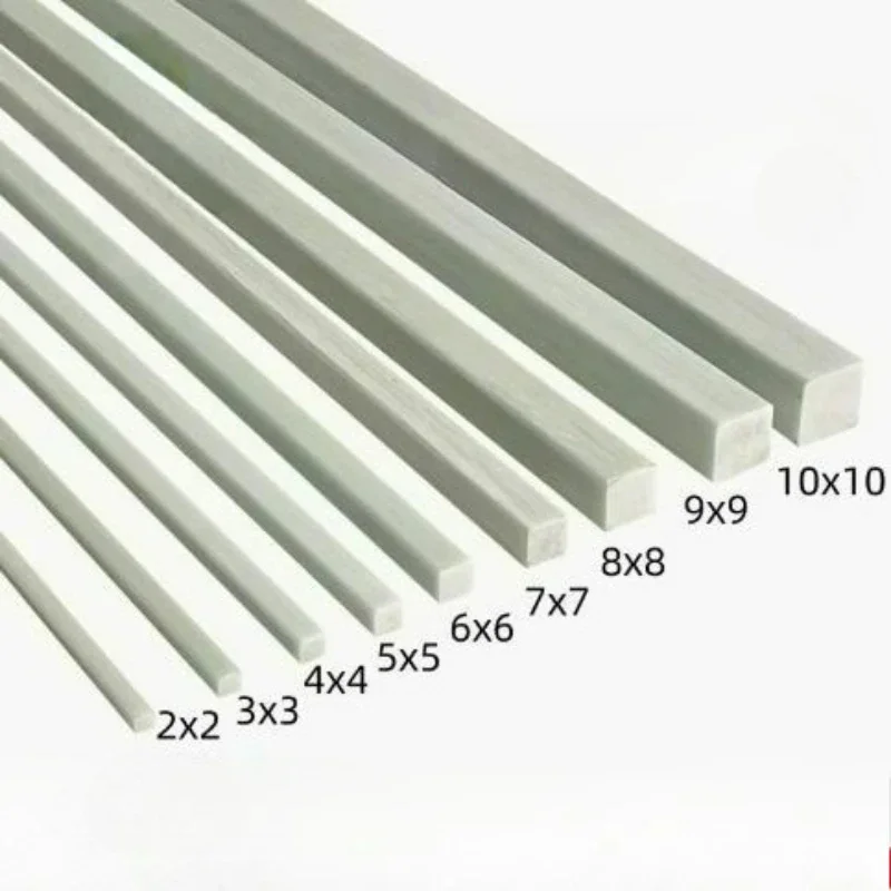 White Fiberglass Square Rod Bar Length 500mm Width 1-30mm GRP Bracing Strip For Platform Electrical Insulation Chemical