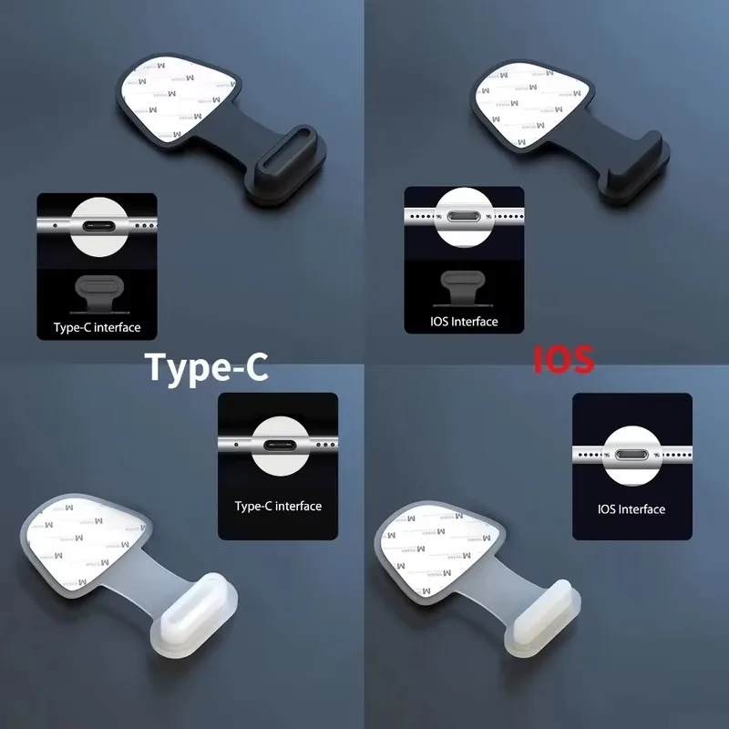 6/2Pcs Charging Port Anti-Dust Dirt Plugs for iPhone 17 16 Promax Samsung USB Type-C Port Protector Anti-Lost Dustplug Cap Cover