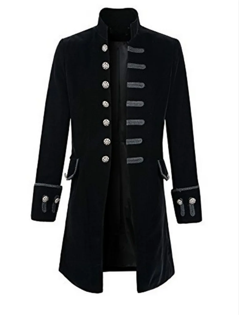 

Steampunk Vintage Tailcoat Jacket Coat Victorian Ghost Gothic Halloween Vampire Costume Men Overcoat Outwear for Adult