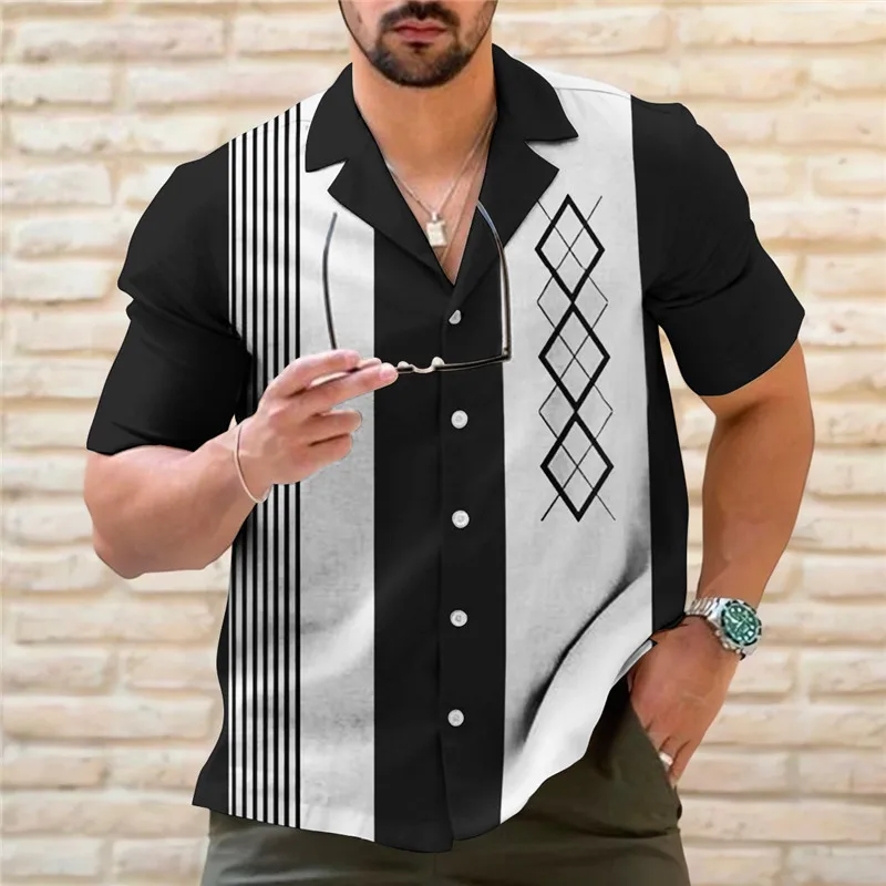 

Summer New Hawaiian Men's Casual Casual 3D Digital Print Casual Fashion Beach Shirt