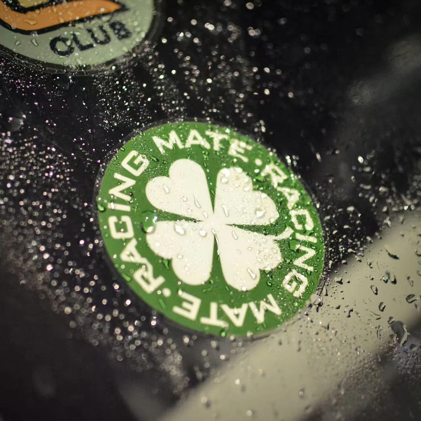 Lucky Clover Racing Partner Modified car front windshield interior stickers static traceless stickers decorative personality