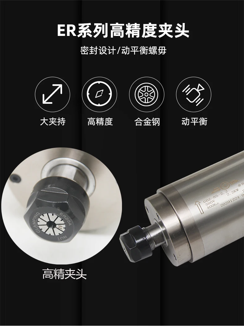 Dreidimensionaler Schnitzspindelmotor GDZ-85-2.2KW Steinspindelmotor