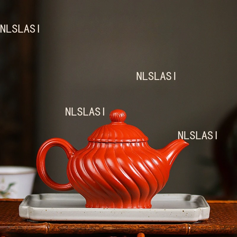 

300ml Yixing Purple Clay and Red Clay Teapot Chinese Style Dahongpao Teapot Household Large Capacity Teapot Kung Fu Tea Set