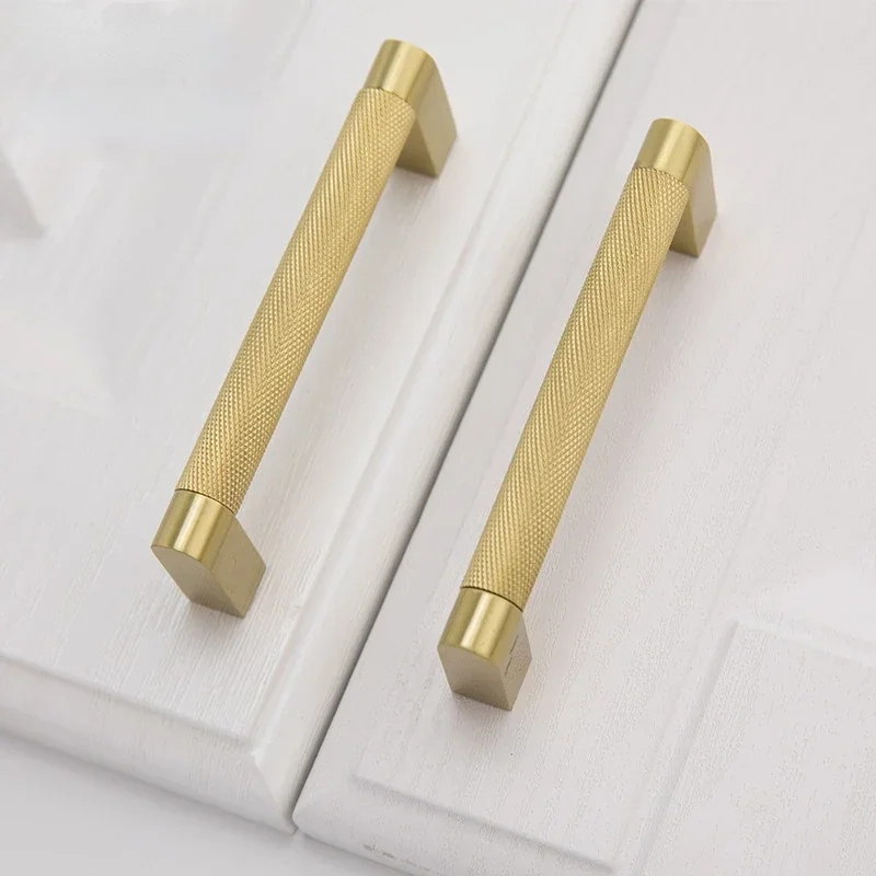 Solid Brass Knurled/Textured Wardrobe Wine Cabinet Door Handle Drawer Pulls Kitchen Cupboard Pulls Furniture Handle Hardware