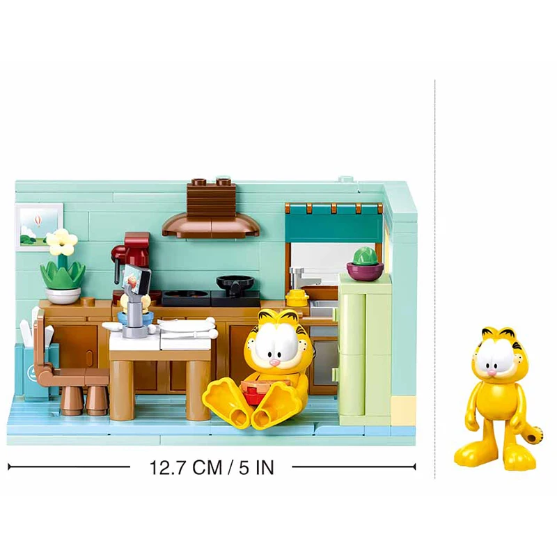 2024 sluban The Garfield Show บล็อกตัวต่อโมเดลการ์ตูนอนิเมะภาพยนตร์การ์ตูนชุดตุ๊กตาแมวตัวต่อของเล่นสำหรับเด็กของขวัญ