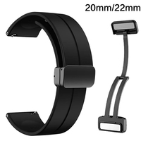 20mm 22mm Strap For Samsung Galaxy watch 6/4/5 pro/classic/gear s3/active 2 Silicone Magnetic Buckle For Huawei GT Ultimate band
