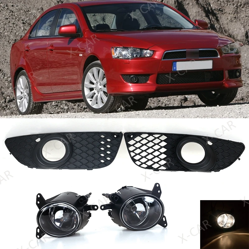 Front Bumper Fog Light Lamp Grille Cover Frame For Mitsubishi Lancer Lancer-ex 2008 2009 2010 2011 2012 2013 2014 Foglamp