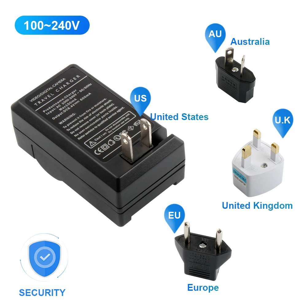 BCL7E BCM13E  Travel Charger is Suitable for Panasonic DMC-ZS30 ZS35 TZ40 TZ41 TS5 FT5 LZ40GK Camera