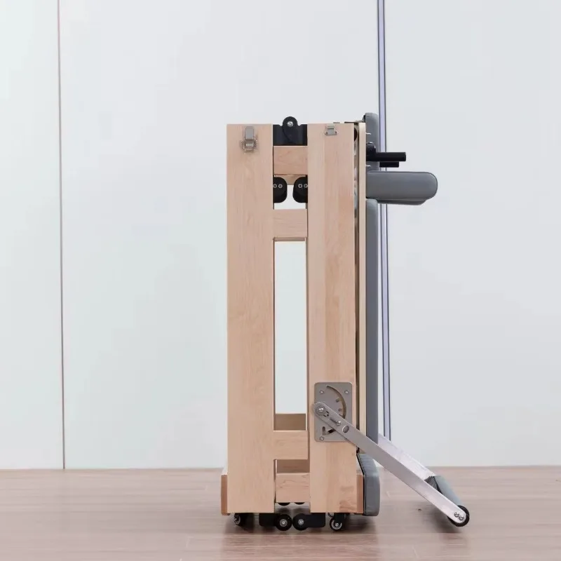 Wood Pilates Reformer Exercise Machine-Adjustable Easy Use Foldable for Pilates Core Body Training 3-Year Warranty Factory
