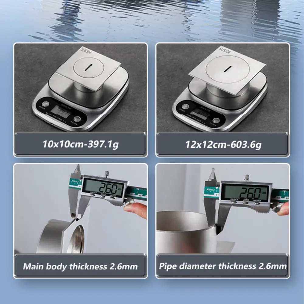 

Rustproof Square Floor Clean Out 304 Stainless Steel 75/110 Plug Drainage Port with Cleaning Port Shower Floor Drain Bathroom