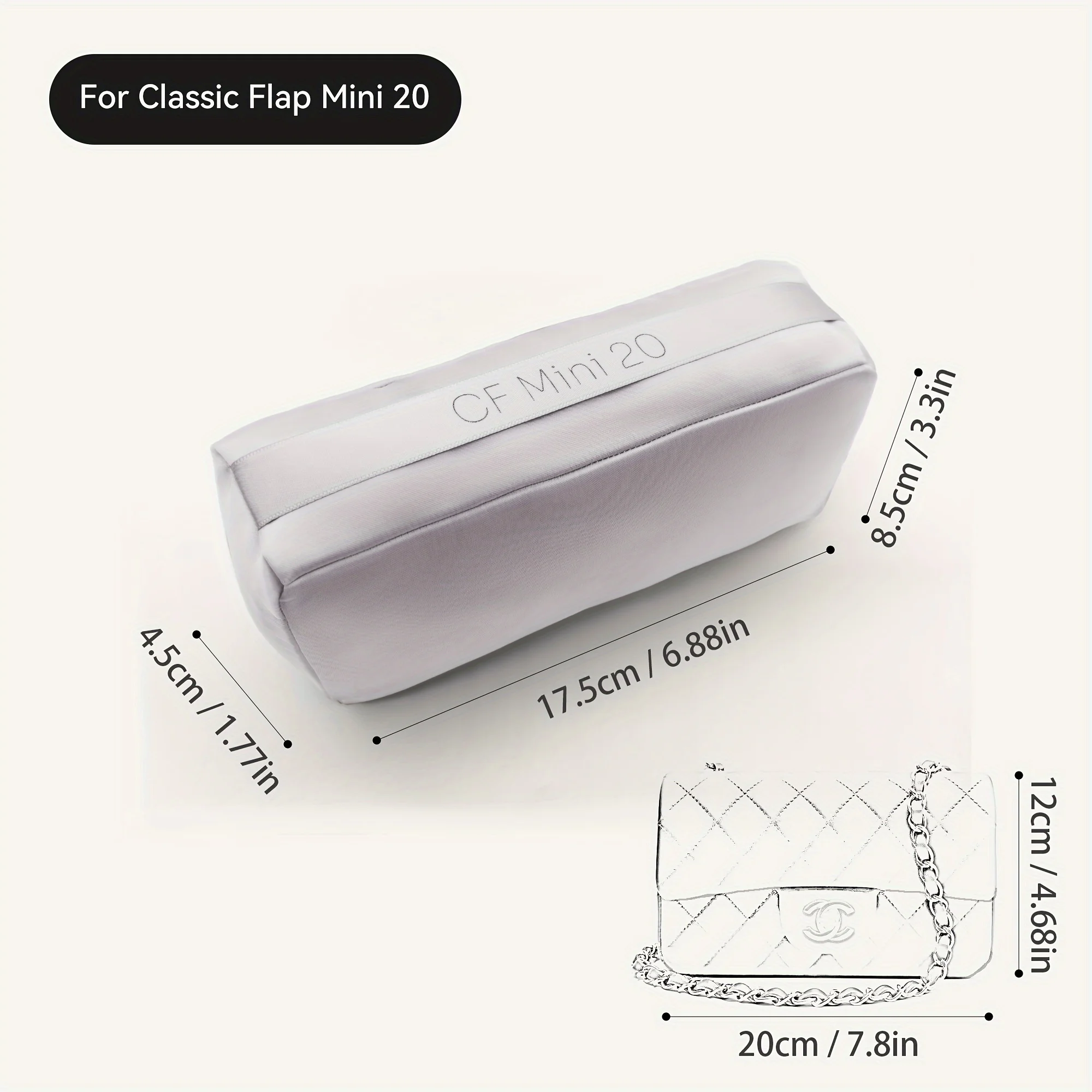 Fits For Classic Flap Bag Storage Pillow Shaper For CF 2.55 purse Insert Stuffer Pillow Bag Organizer Keep Bag Shape