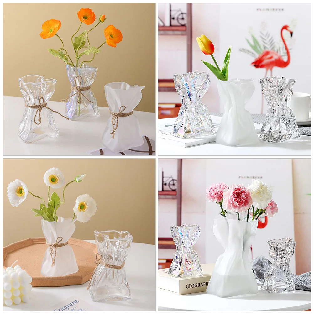 

glass purse vase for flowers Irregular glass flower vase flower plant vase flower vases decorative small flower vases for center