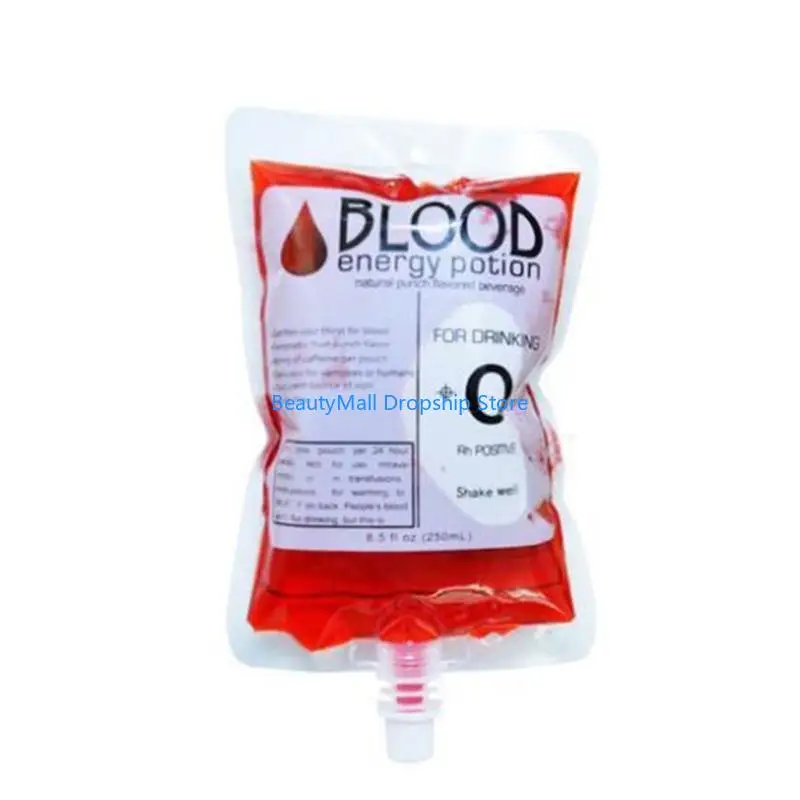 40JD 10Pcs Halloween Decorations Blood Bags for Drinks Reusable Drink Cups Containers