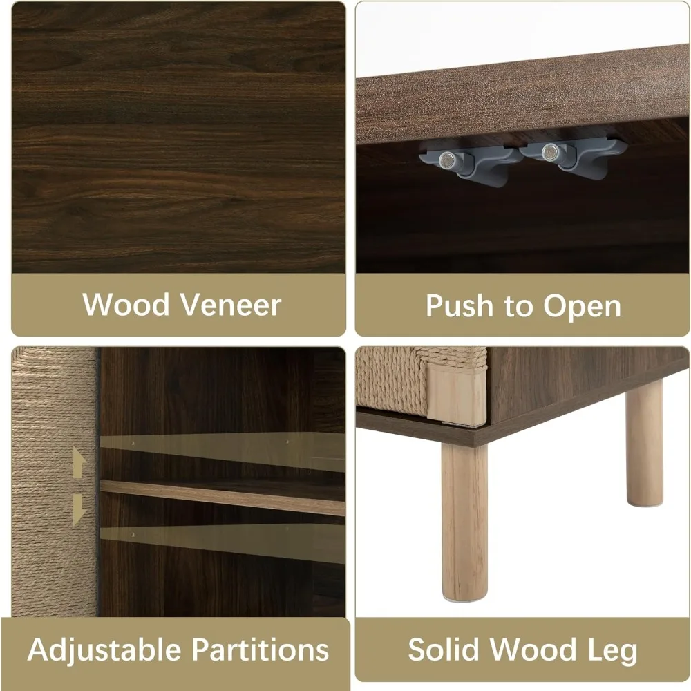 خزانة خشبية، خزائن تخزين المطبخ مع بابين من الأعشاب البحرية ورف قابل للتعديل، خزانة تخزين للممر، المدخل #5