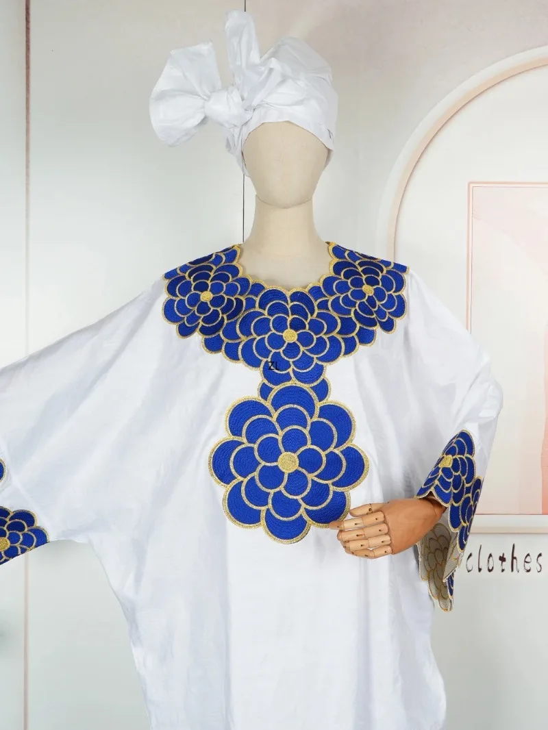 

2026 Elegant African Clothes Women's Embroidery Wedding Party Church Robe Bazin Riche Gown Plus Size Muslim BouBou Djellaba