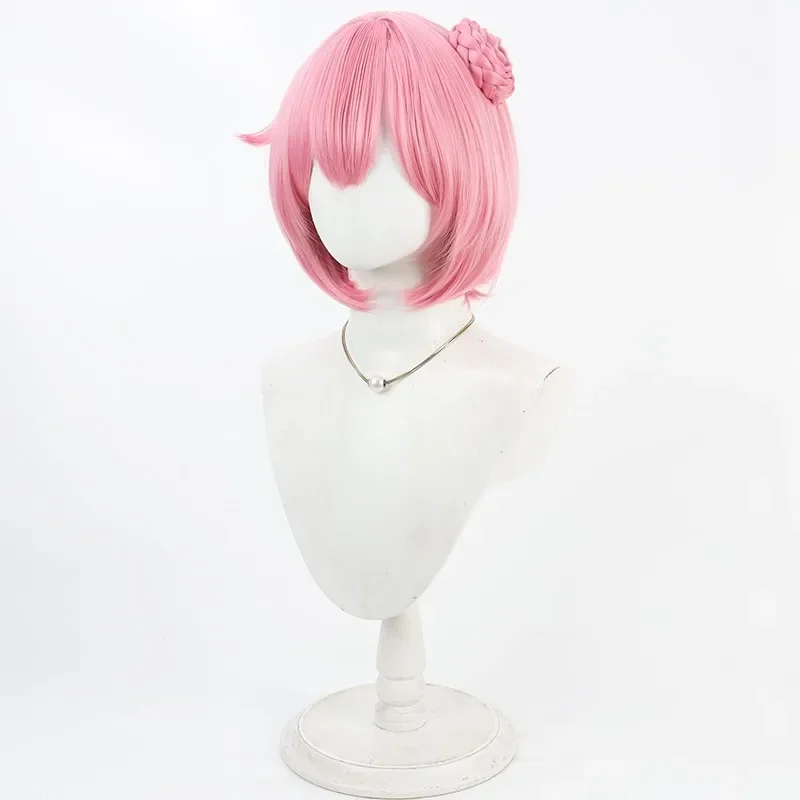 Anime nikke: goddess of victory nova conta papel dorothy peruca cosplay cabelo curto rosa peruca de festa de halloween + boné grátis