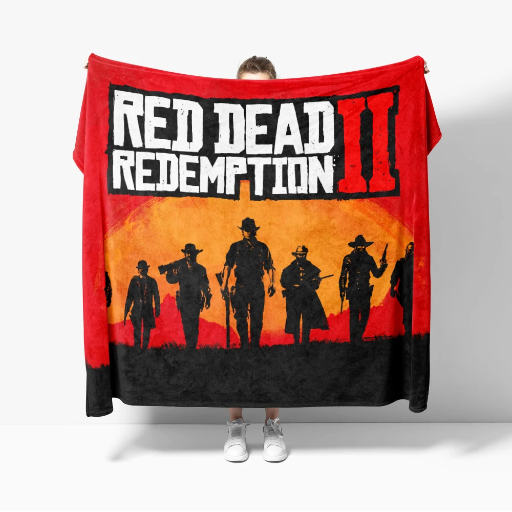 Red Dead Redemptions 2 رمي بطانية لعبة ملصق RDR2 خريطة البطانيات لينة الدافئة الفانيلا الفراش للسرير غرفة المعيشة أريكة المنزل