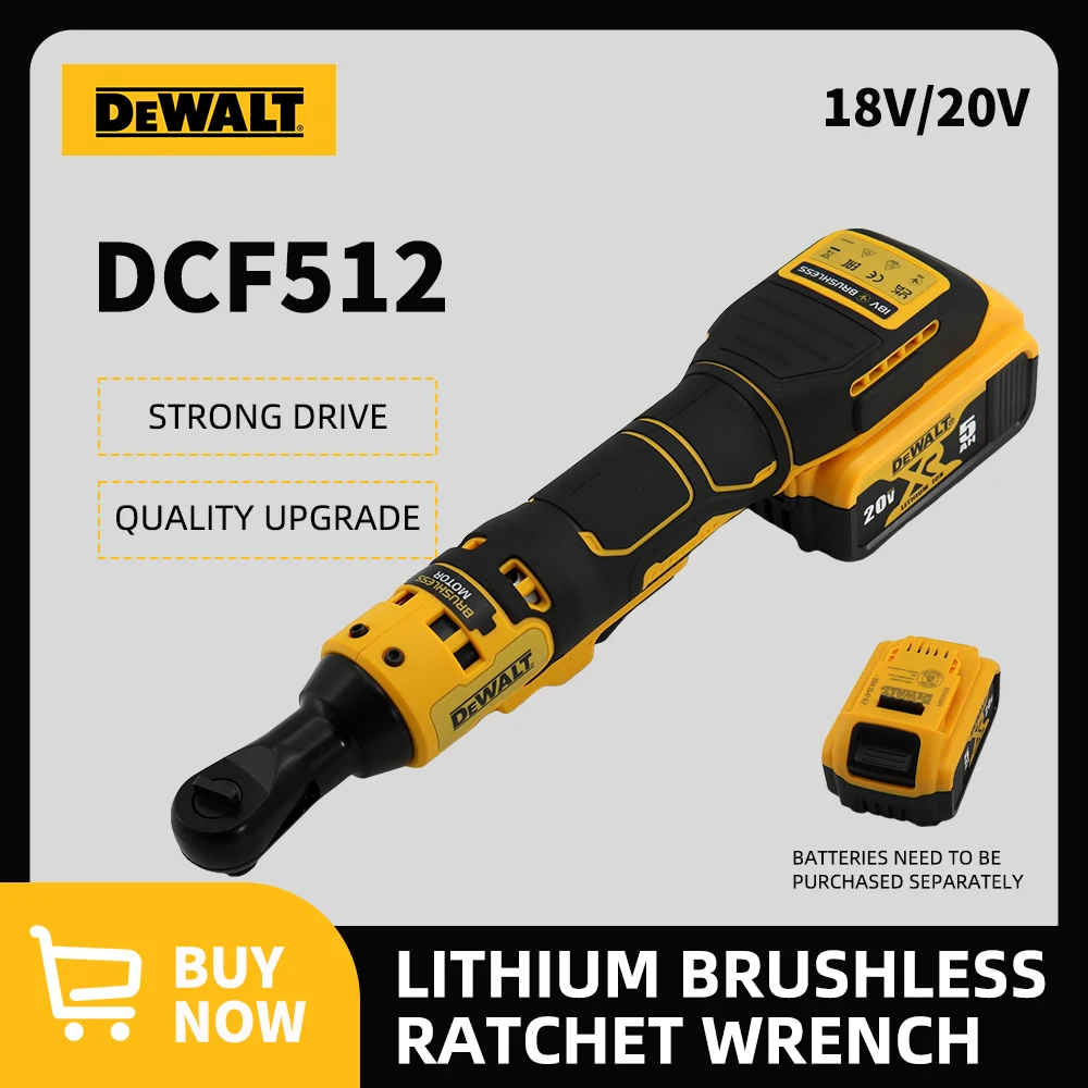 Dewalt DCF512 Electric Crodless Brushless Ratchet Wrench 18V 20V Battery Compact 3/8 Variable Speed Removal Control Power Tools