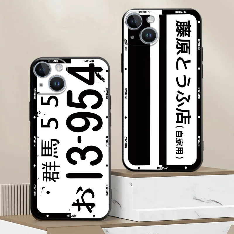 Anime Initial D Car Cover Phone Case for iPhone 8 Plus 11 12 Mini 14 XR SE 13 Pro 15 Pro Max XS X 2020 13Mini XS Max TPU Soft