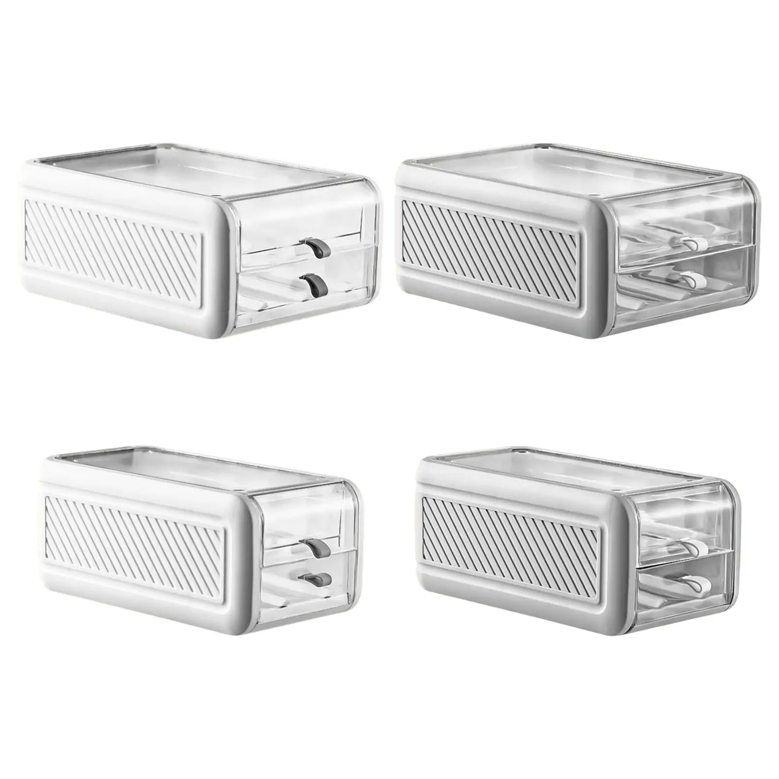 Egg Holder Drawer Type Double Layer with Lid and Handles for Kitchen Fridge