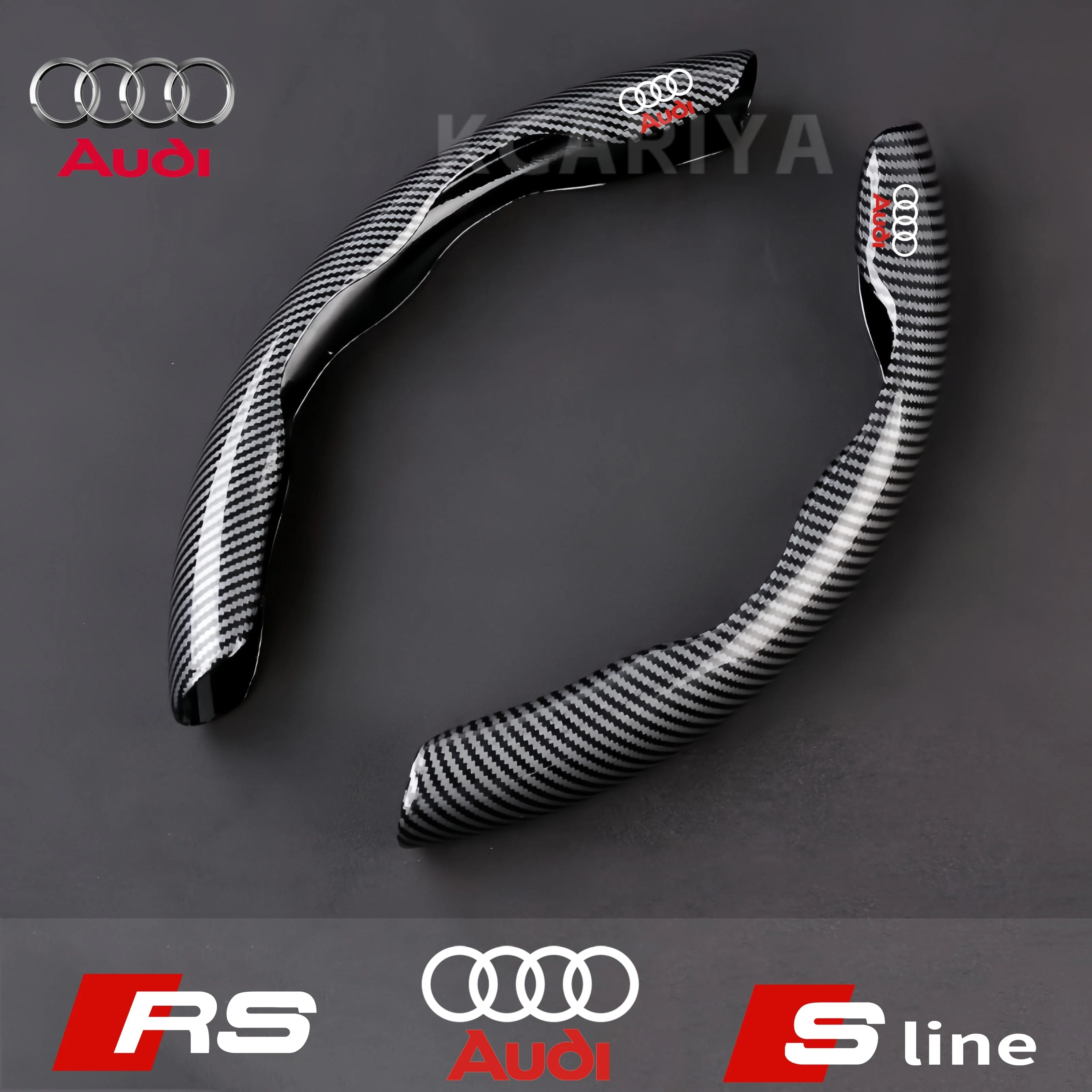 

For Audi A1 A3 A4 A5 A6 A7 A8 Q2 Q3 Q5 Q7 Q8 S4 S3 S5 S6 S8 RS6 RS4 RS3 S-line Carbon fiber Car Steering Wheel Cover Auto