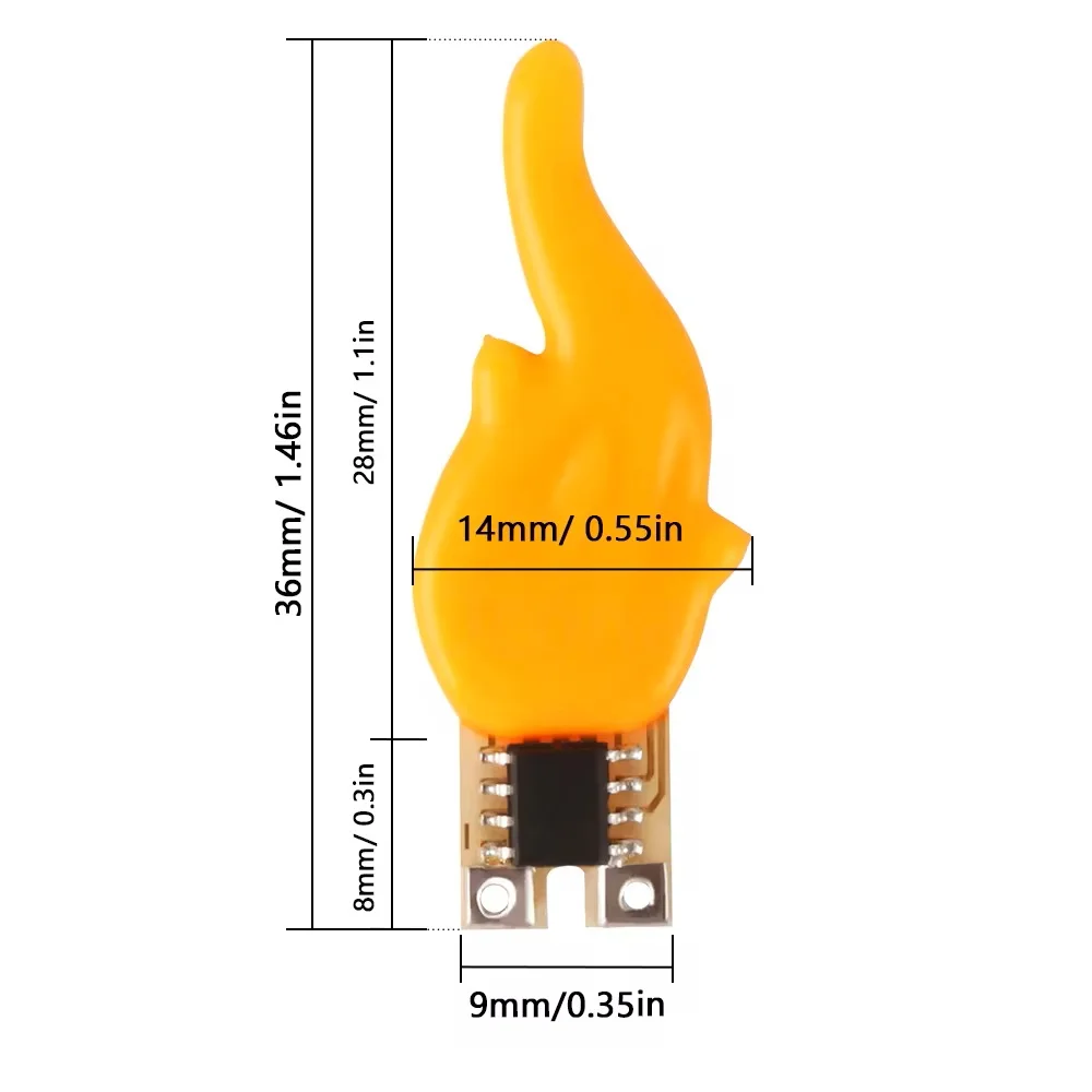 Imagem -03 - Led Flash Candle Lights Filamento de Chama Fogo Cintilante Chip Wick Decoração do Quarto Lâmpada Festa de Aniversário 3v 1800k