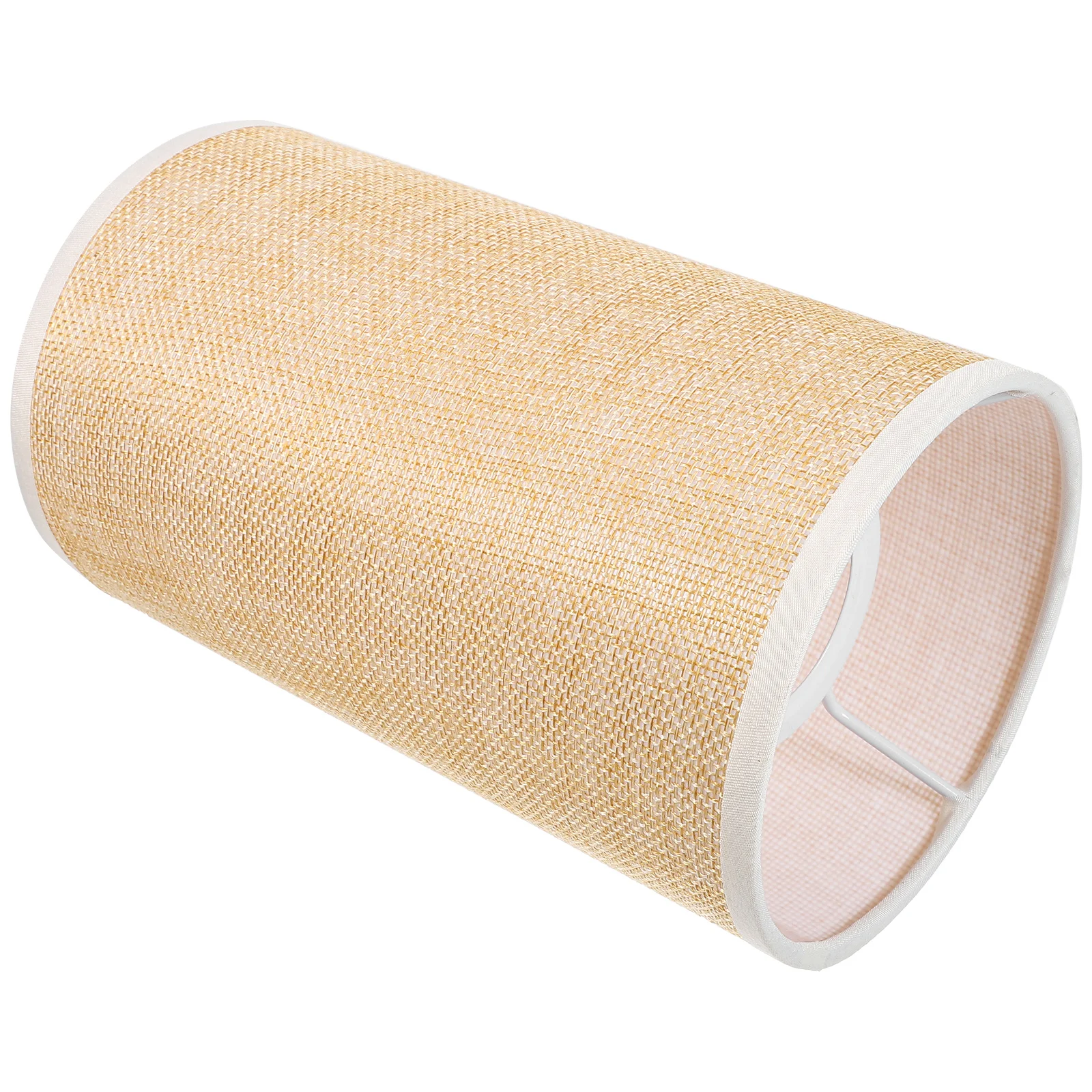 

Linen Lamp Shade 12cm Round Beige Modern Woven Dust-proof Cloth Lampshade Ceiling Pendant Lighting Accessories Practical Lamp