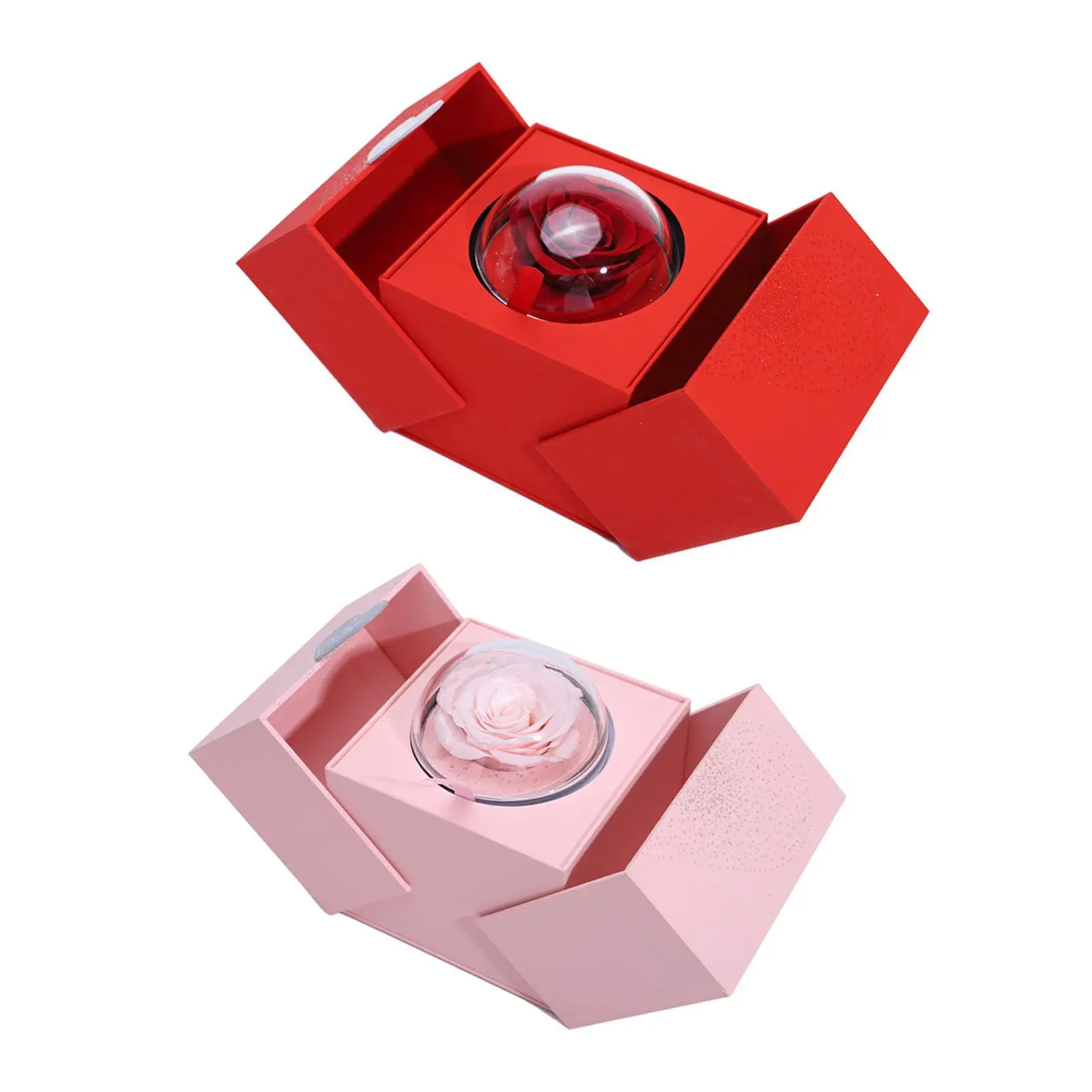 Lifting Gift Box Proposal Ring Box Preserved Flowers Romantic Creative Valentine's Day Gifts for Her for Anniversary Ceremony