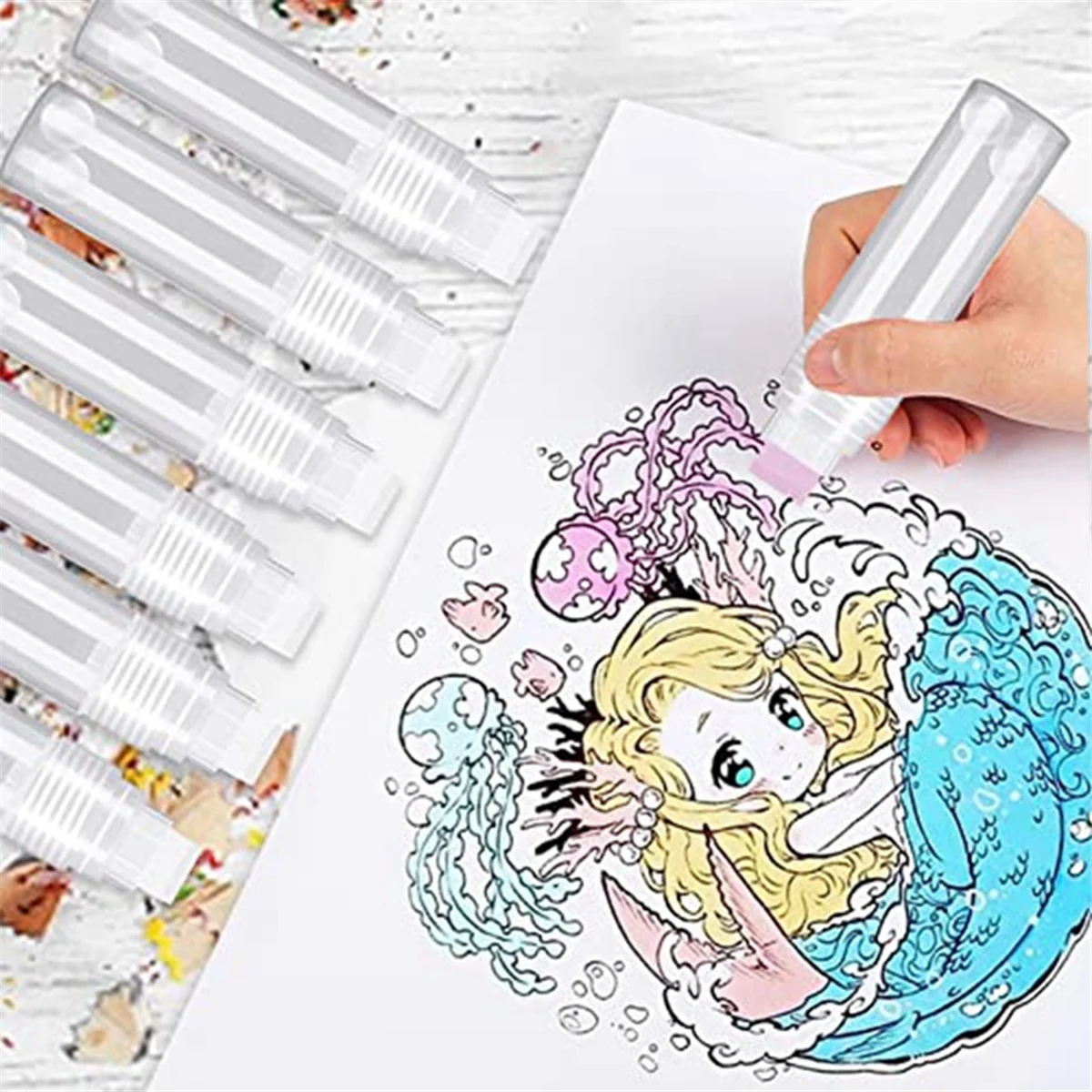 Gfc-10 упаковок многоразовых акриловых маркеров 15 мм пустые акриловые маркеры прозрачные белые маркеры для рисования на скалах дерево