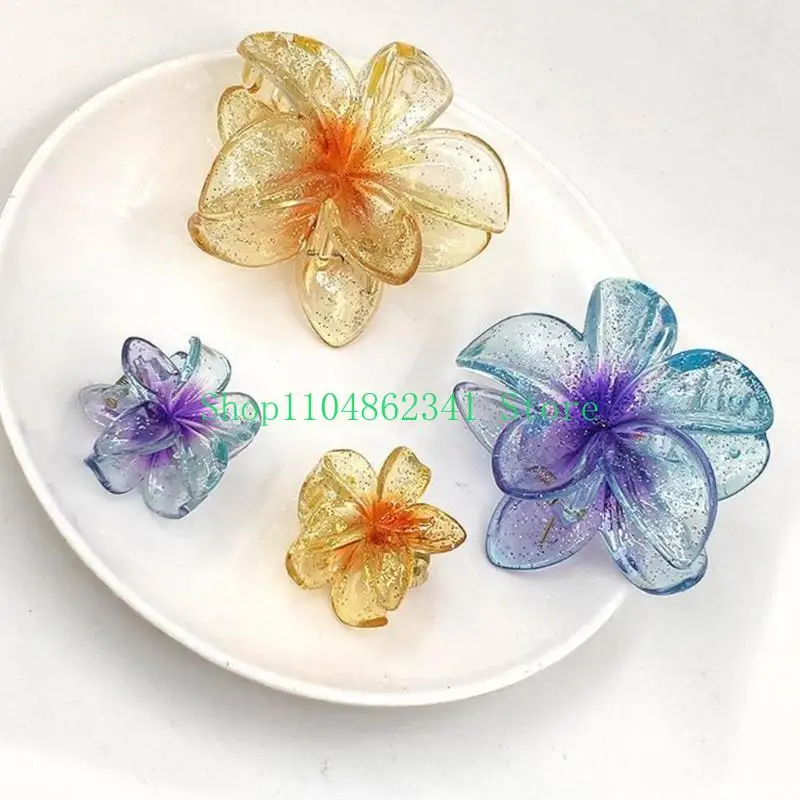 

652F Banana Hair Barrettes Sequins Flower Claw Clip Hair Clip Women Hair Shaping Tool