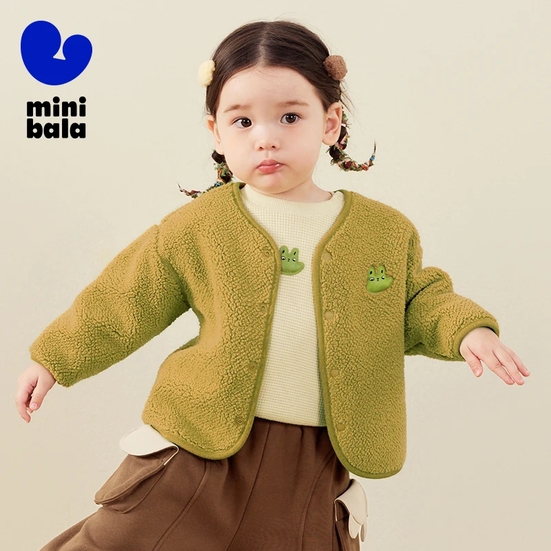 

Mini Bala Plush Jacket Children 2025 Winter Double-Sided Thick Warm Outerwear for Baby Boys and Girls
